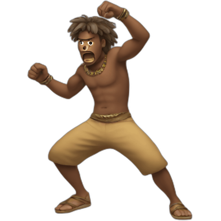 Prehistoric man dancing hip hop emoji