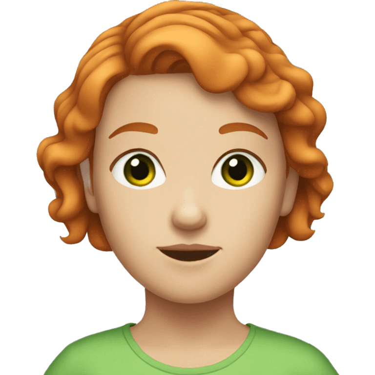 girl with short ginger hair and green eyes emoji