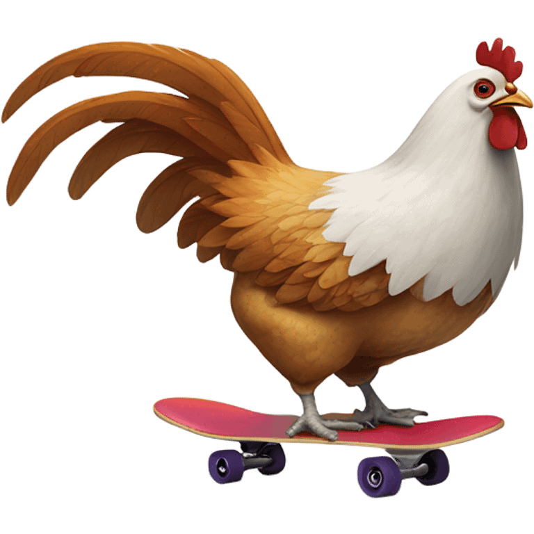 Chicken on a skateboard  emoji