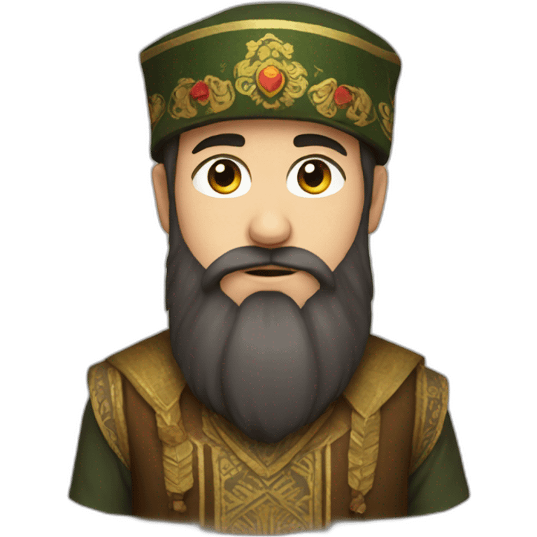 bearded boy wearing a Dagestan papakha hat emoji