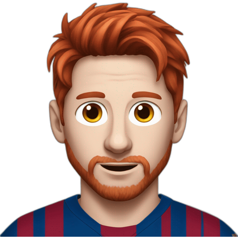 Leo messi red hair emoji