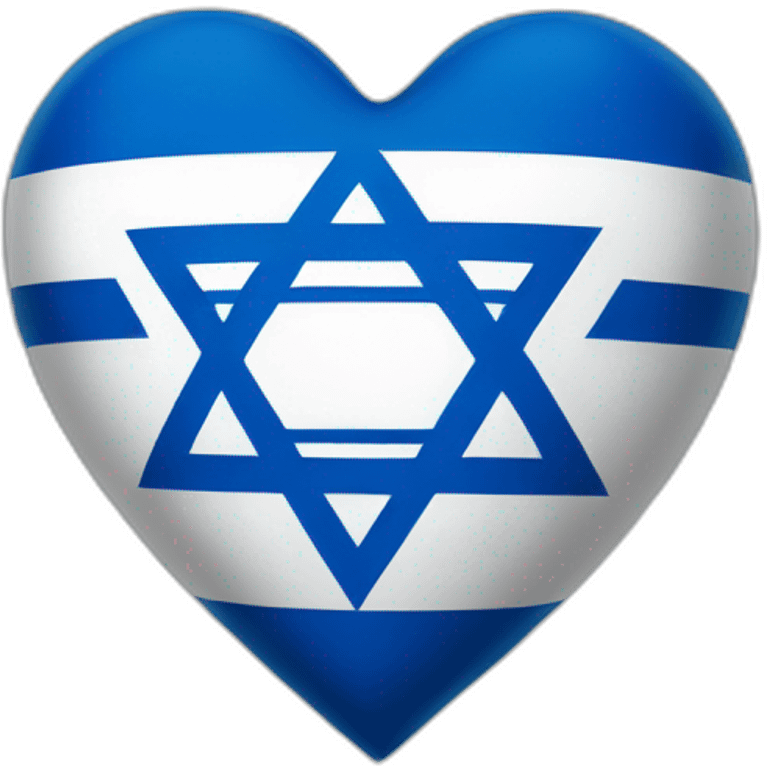 A heart with an Israeli flag inside emoji