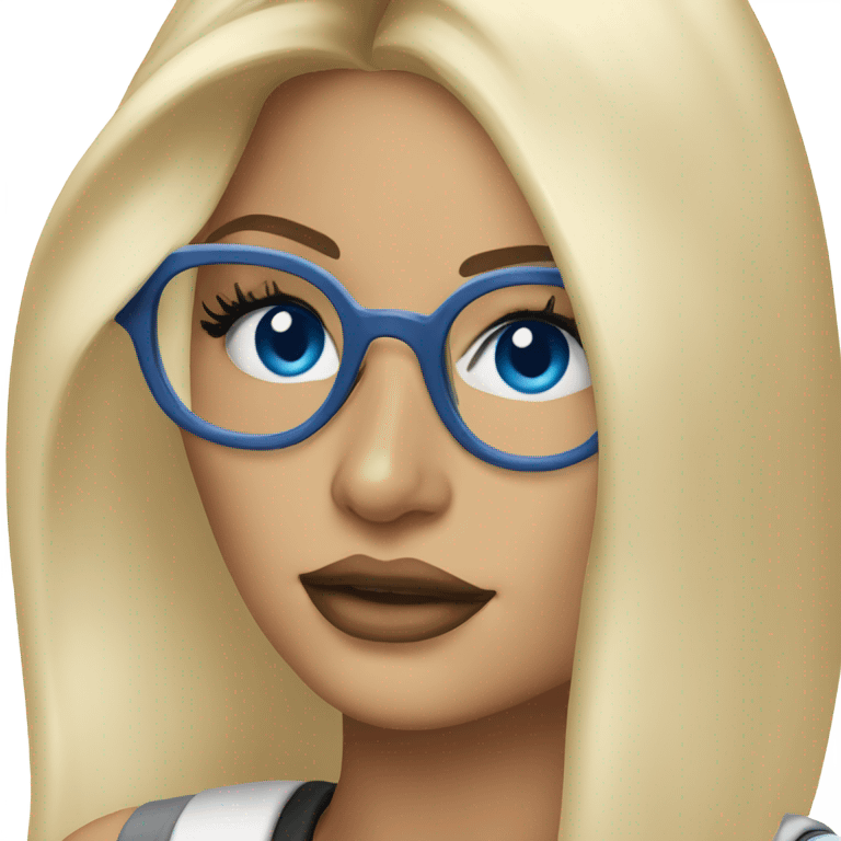 blonde kylie jenner with blue eyes and glasses  emoji