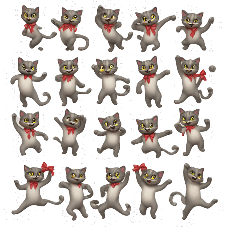 cats dancing with bows on emoji