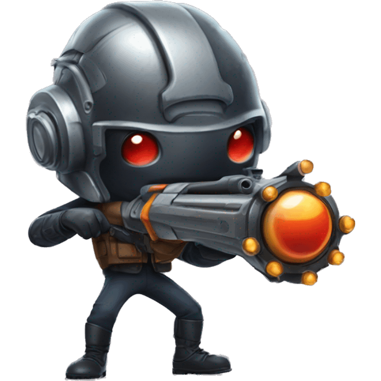 catching bug with blaster emoji