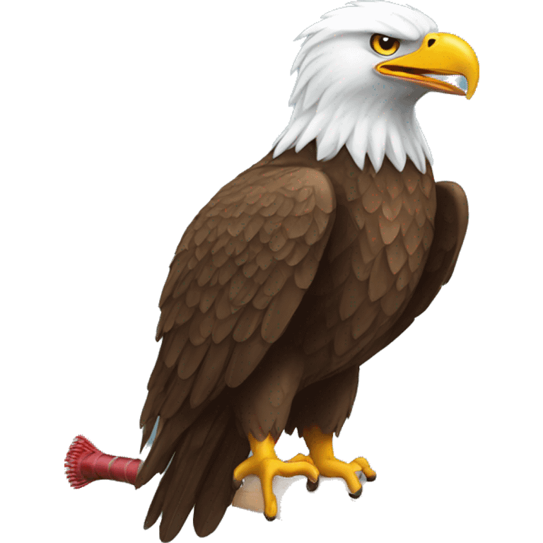 Eagle with a cricket bat emoji