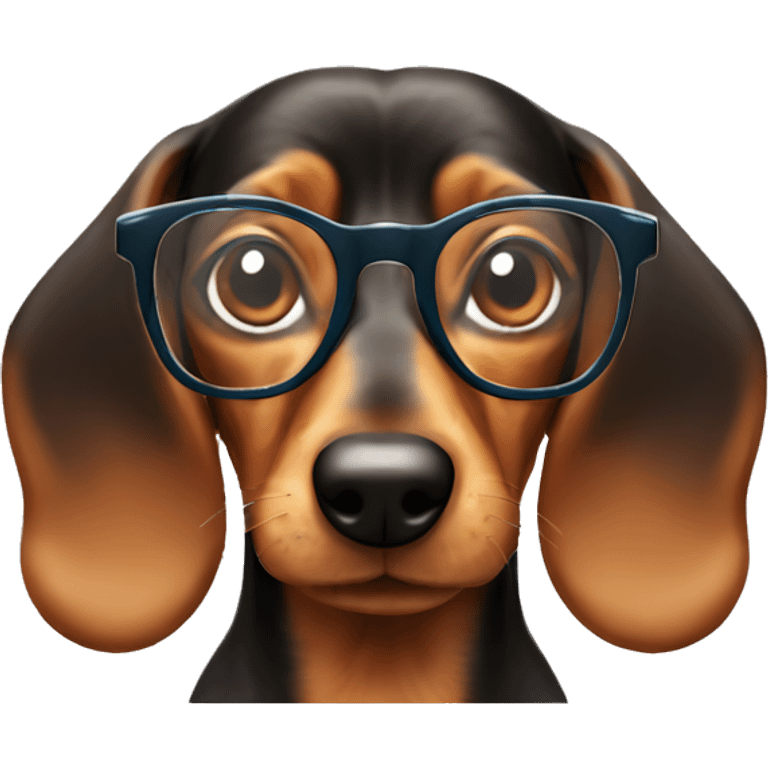 Daschund with glasses emoji