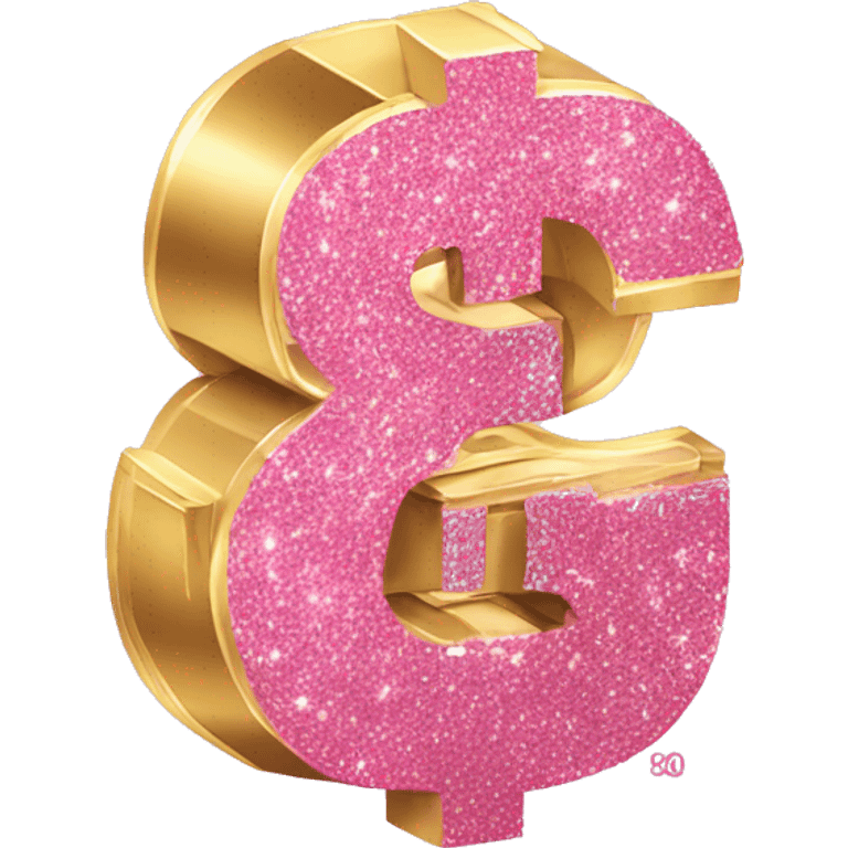 Pink glitter dollar emoji