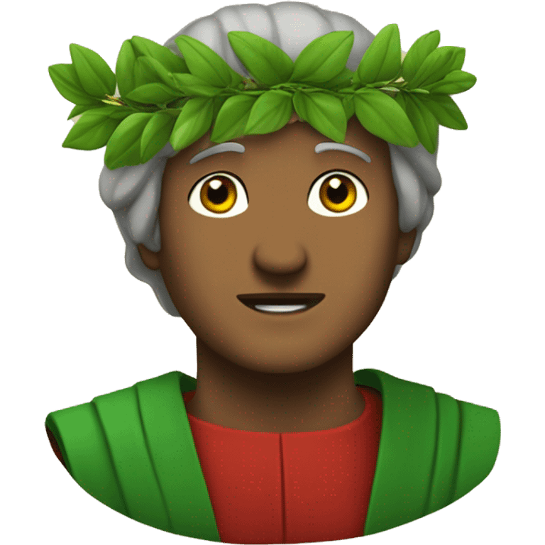 Dante Alighieri with a green laurel wreath on his head emoji