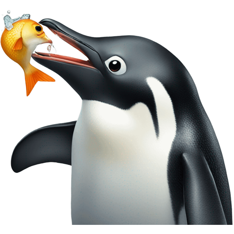 Penguin eating  emoji