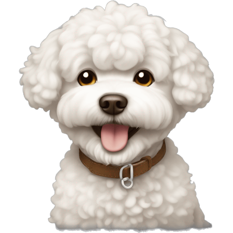 brown bichon dog happy emoji