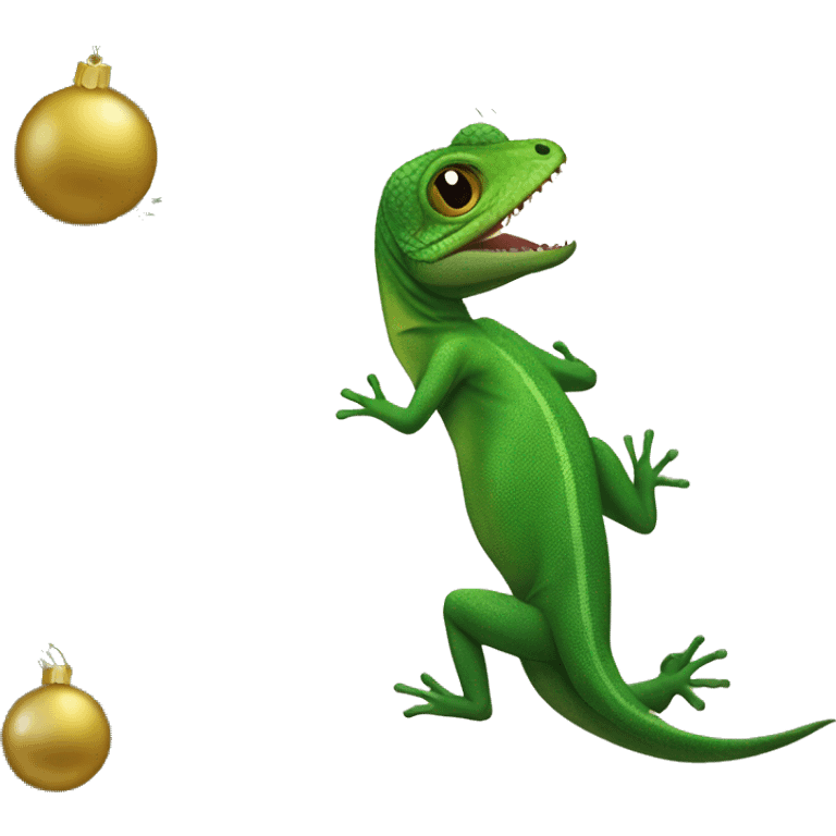 lizard coming out of christmas tree emoji