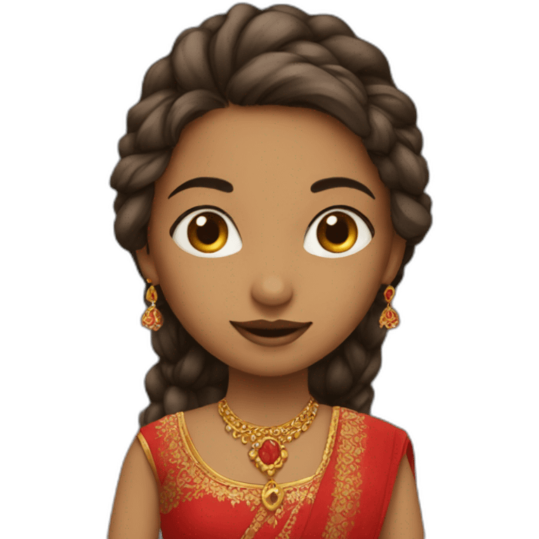 Girl in red ghaghara emoji