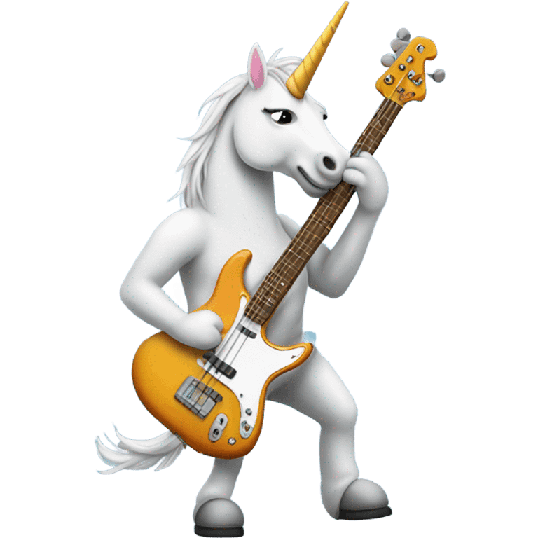 Unicorn playing bass guitar emoji