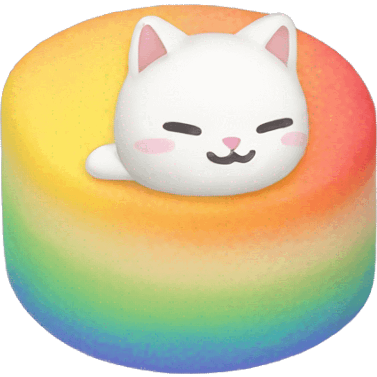 rainbow rice cake mochi cat emoji