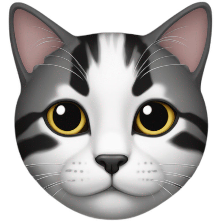 black and white tabby cat emoji