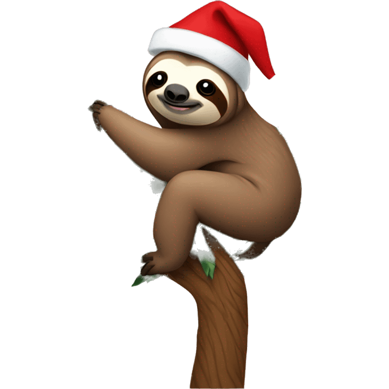 Sloth on a Christmas tree emoji