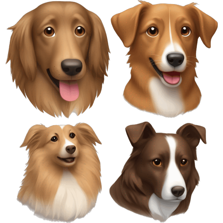 Shetland sheepdog and brown Labrador emoji