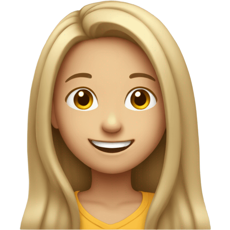 smiling girl with long hair emoji