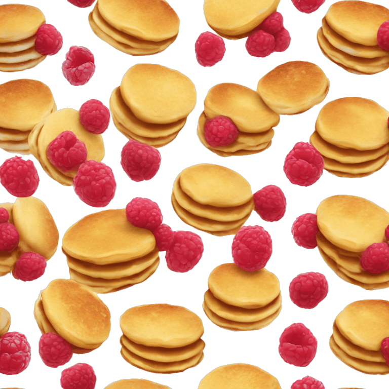 Fluffy pancakes with rasberries emoji