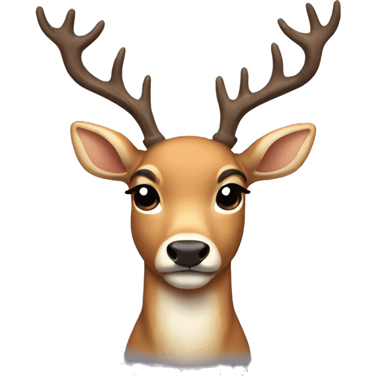 Sweaty deer with white bow emoji