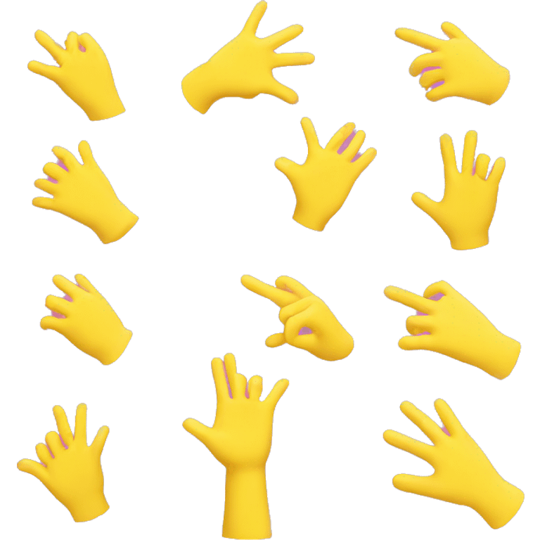 Yellow hand with pink out and other fingers closed emoji