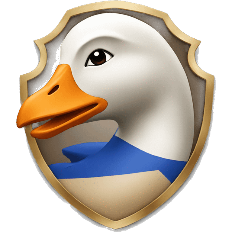 Logo of goose with shield as background emoji