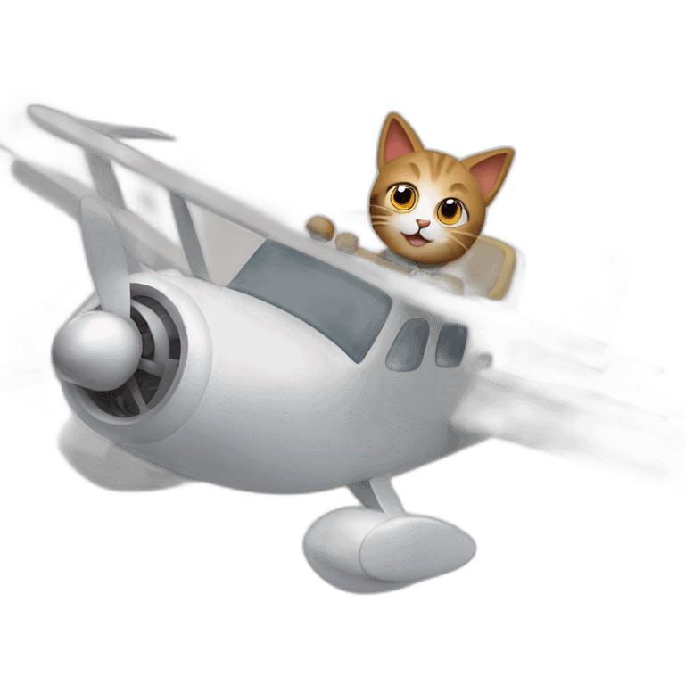 Cat driving a plane emoji