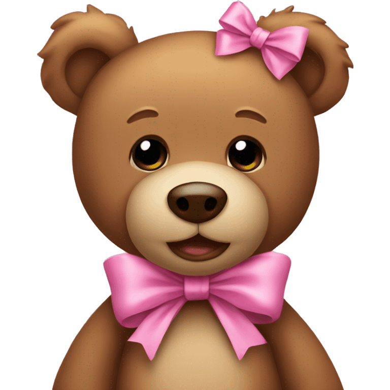 Teddy bear with pink bow emoji