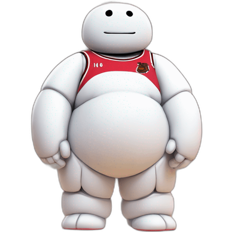 hyper realistic baymax in chicago bulls jersey emoji