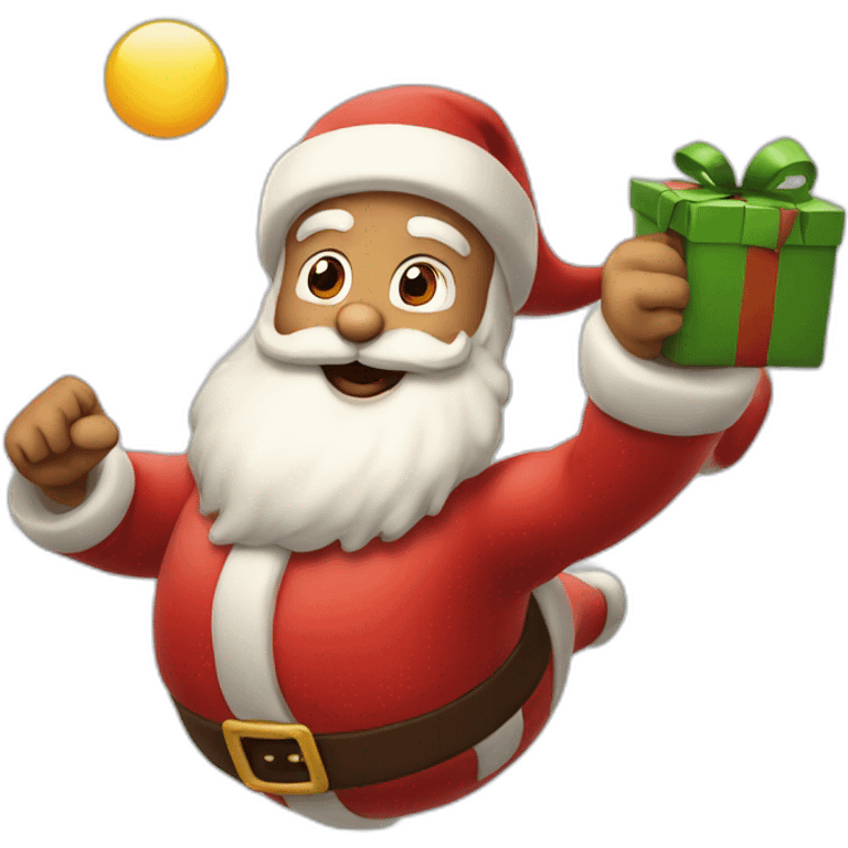 Santa Claus is flying emoji