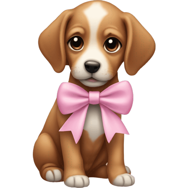 Puppy with a baby pink bow emoji