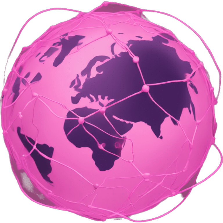 Pink connected network globe   emoji