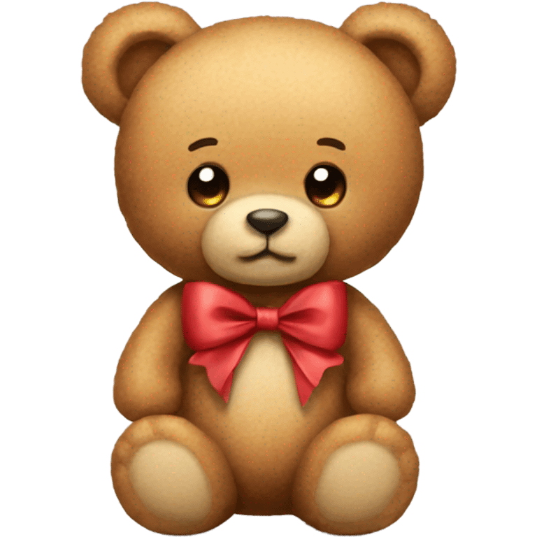 Teddy bear with a bow emoji