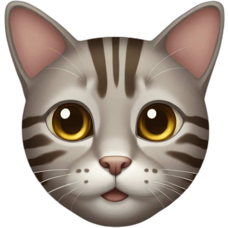 Brown Grey stripes cat emoji