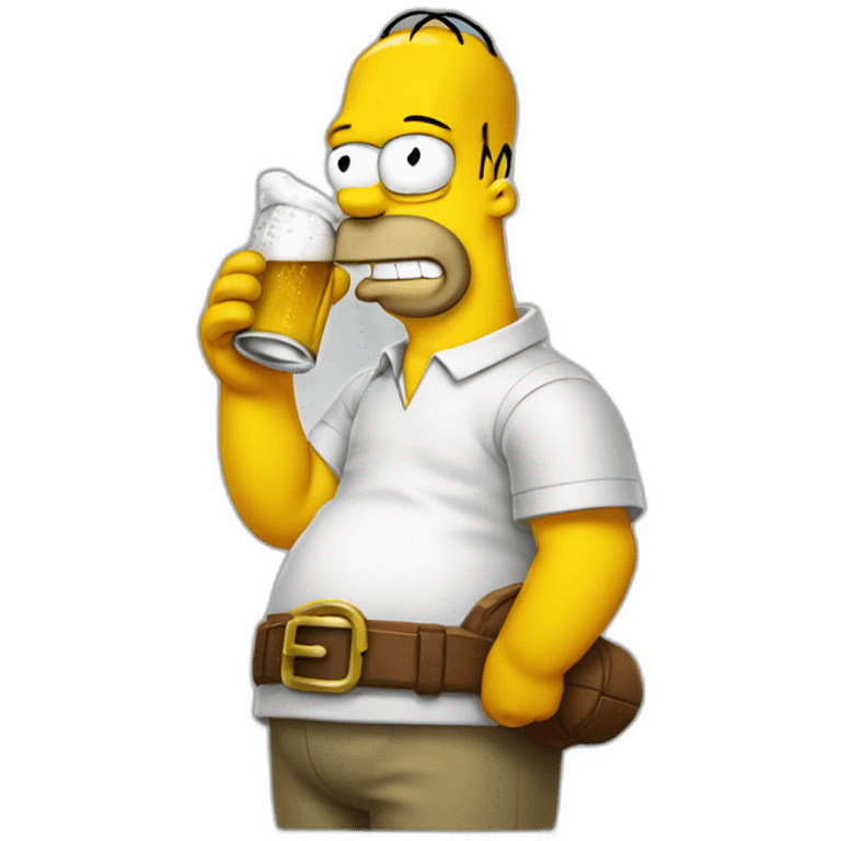 Homer drinking beer emoji