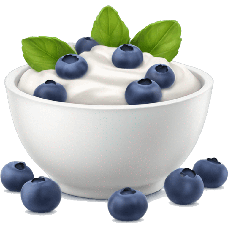 Yogurt bowl with blueberries  emoji