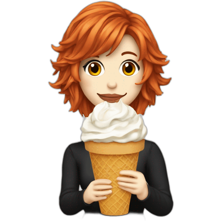 Mylene Farmer eating ice cream  emoji