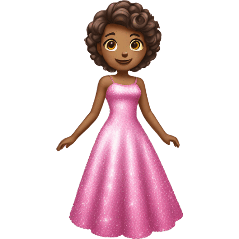 A pink sparkly shiny dress emoji