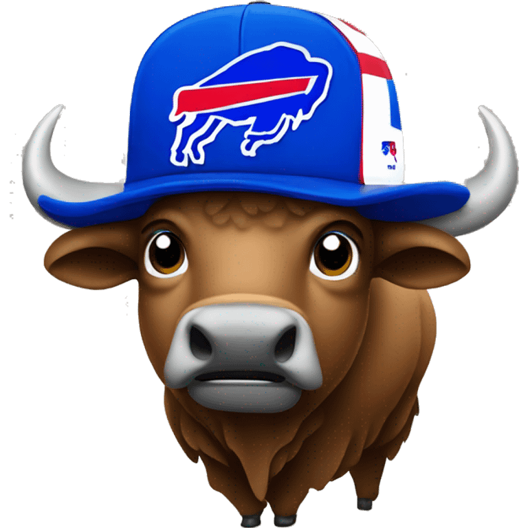 Buffalo wearing buffalo bills hat emoji