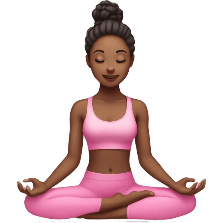 beautiful girl doing yoga pink emoji