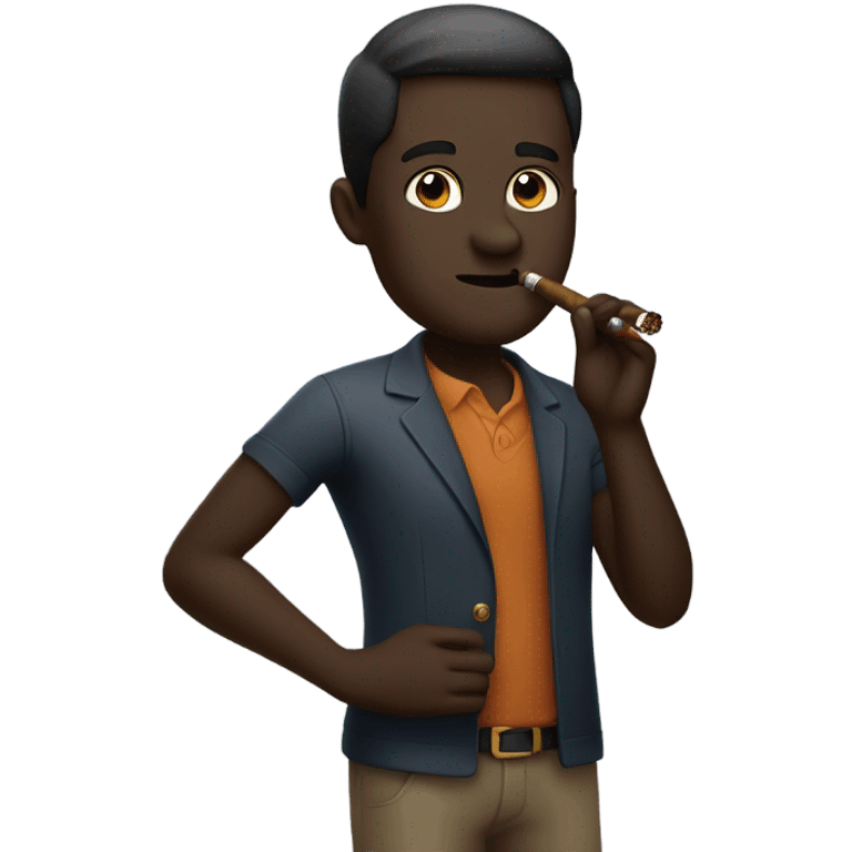 Black smoking a cigar emoji