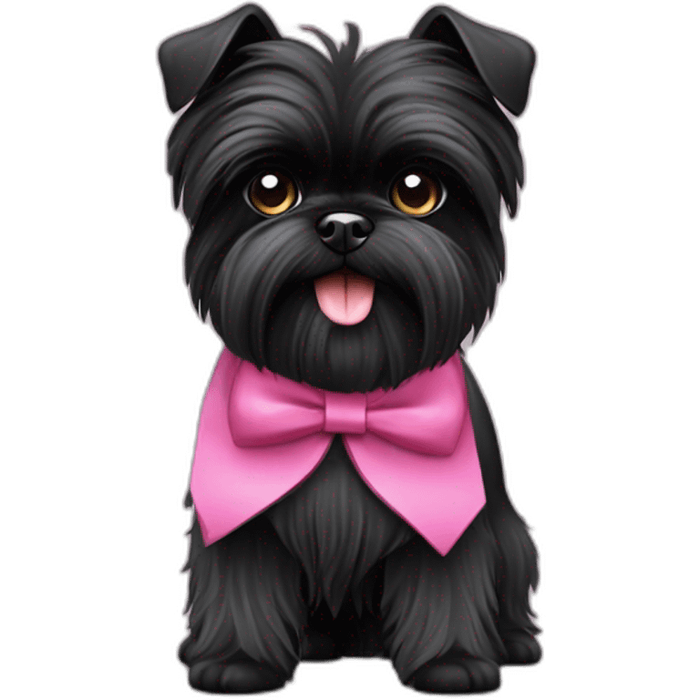 a black Affenpinscher is a freshly groomed emoji