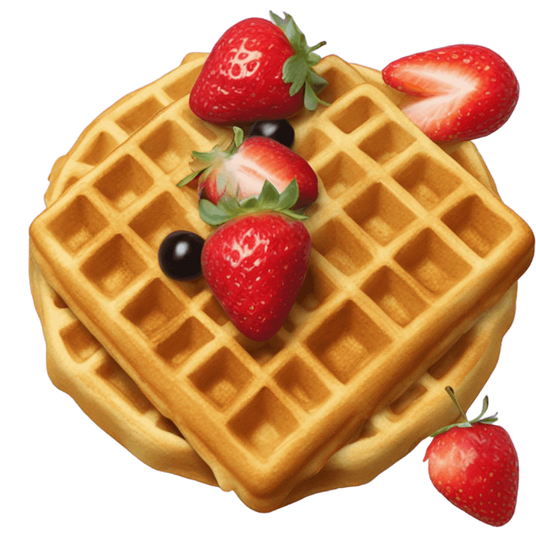 waffles with strawberries and cherries emoji