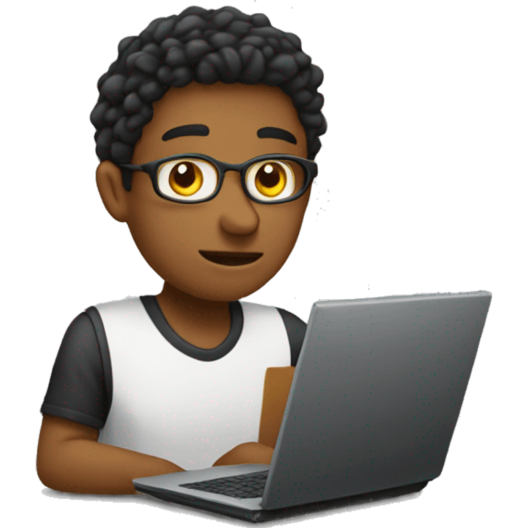 Typical student on computer since major emoji