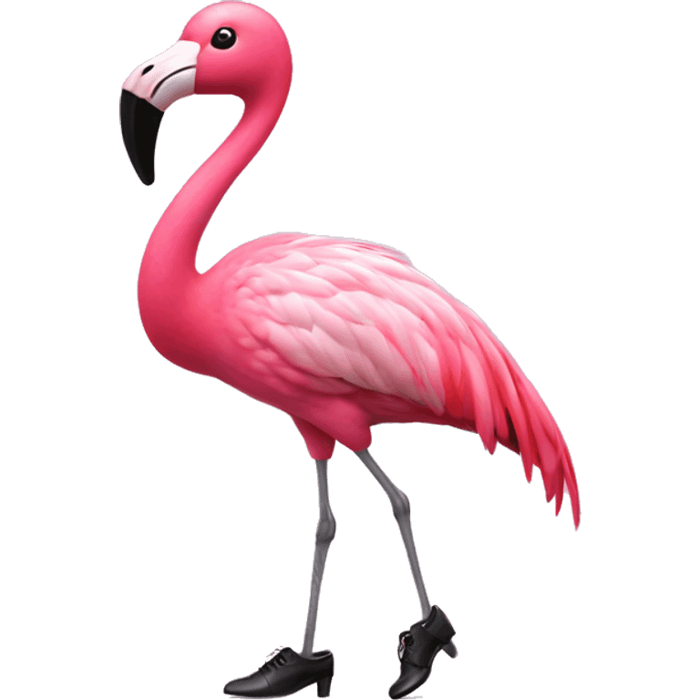 Flamingo with tap dancing shoes  emoji