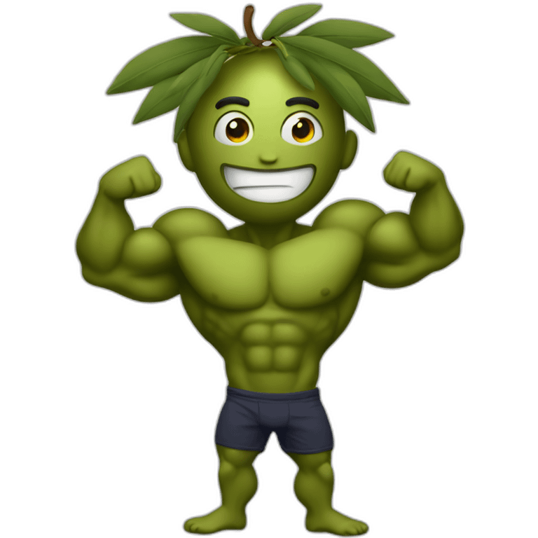 Jacked olive with body emoji