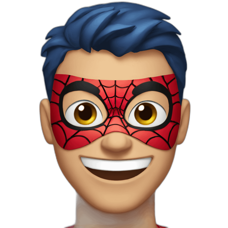 Spiderman winking with the mask on emoji