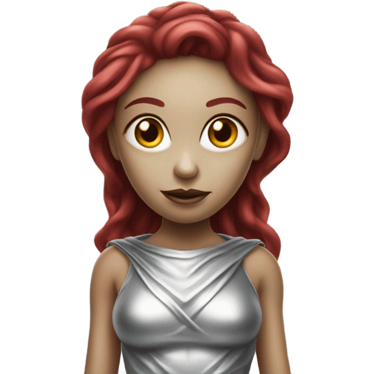 alien red female in silver dress emoji