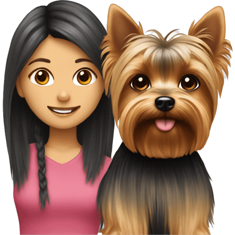 Yorkie and girl emoji